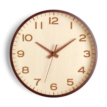 中古掛鐘原木奶油風家用客廳簡約時鐘掛表臥室法式復古鐘表靜音