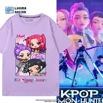 kpop獵魔女團周邊魯米米拉佐依短袖男女夏季可愛休閑百搭T恤衣服