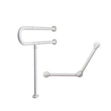 【海夫健康生活館】裕華 ABS抗菌系列 P型扶手+V型扶手 40X40cm(T-110B+T-054B)