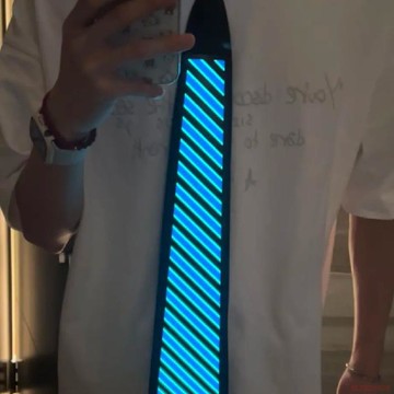 甄選好物🌈聲控發光領帶聖誕節舞會派對錶演助興萬聖節圖案聲控el發光領帶