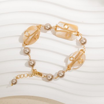 【光島系列】流光筆跡手鍊 珍珠 貝殼 手作 手環