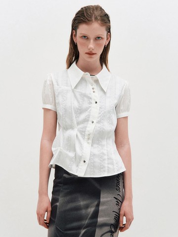 DOZI Puffed Button Up Shirt [WHITE]