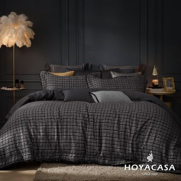 HOYACASA 雙人 法式銀纖維抗菌天絲兩用被床包八件組-夜紗香頌