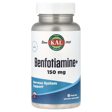 KAL, 苯磷硫胺+，150毫克，60粒素食膠囊