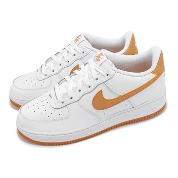 Nike 休閒鞋 Air Force 1 GS 大童 女鞋 AF1 白 橘棕 FV5948-122
