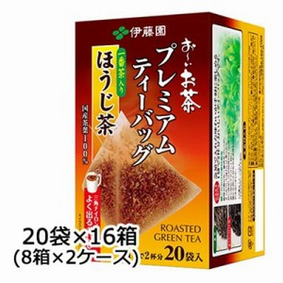 伊藤園 おーいお茶 プレミアム ティーバッグ ほうじ茶 1.8g 20袋 × 16箱 (8箱×2ケース) 送料無料 43028