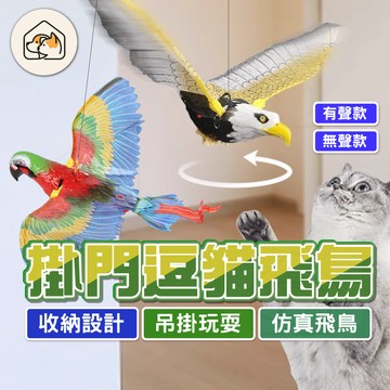 【逗貓神器👍】懸掛式逗貓玩具 逗貓飛鳥 老鷹掛門貓玩具 電動逗貓棒 懸掛發聲飛鳥逗貓棒 貓咪自嗨解悶掛門逗貓棒