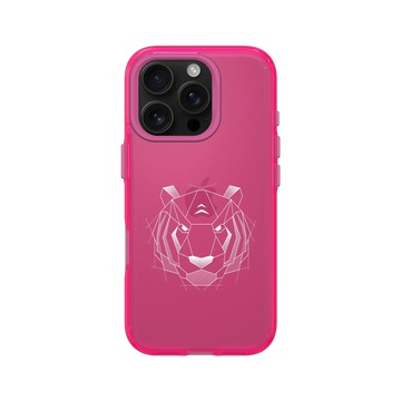 iPhone 16 Pro Clear 粉漾桃 - Animal Silhouette / 動物剪影 - 幾何-動物系列/虎