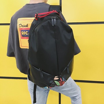 FINDSENSE H1  韓國 時尚 潮 男女 情侶包百搭 拼接 雙肩包 休閒 書包 後背包 雙肩包 學生 電腦包