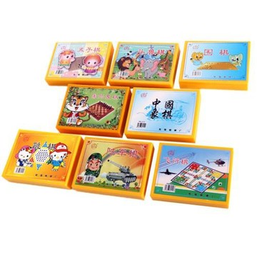 兒童跳棋飛行棋 五合一兒童益智玩具3-7歲五子棋象棋游戲棋批發