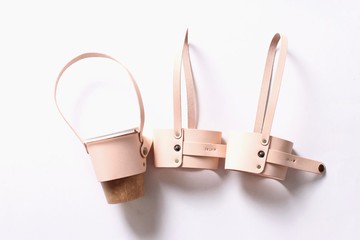 茶皮 環保皮革杯套  飲料 提袋【可收納設計/免費刻字1-9個字】