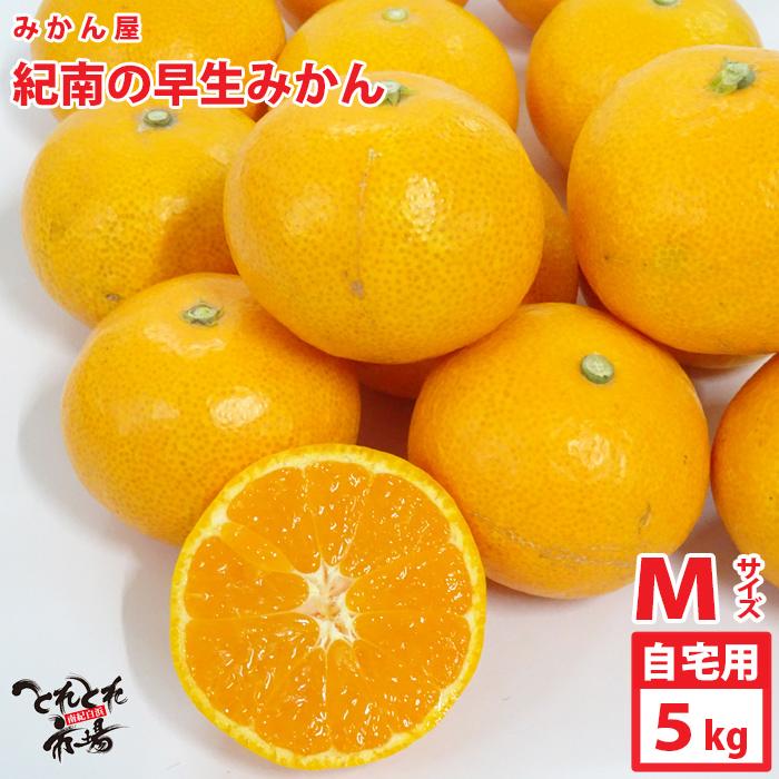 ご自宅用　みかん屋　紀南の早生温州みかん　Ｍサイズ（約5kg）※サイズのみ選別　送料無料※北海道・沖縄県はお届けできません