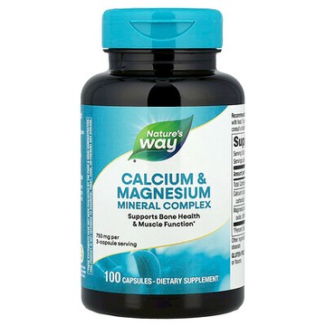 Nature's Way, 鈣鎂礦物質復合物，750 毫克，100 粒膠囊（每粒膠囊 250 毫克）