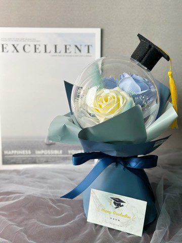 KL- 香芬玫瑰波波球畢業花禮