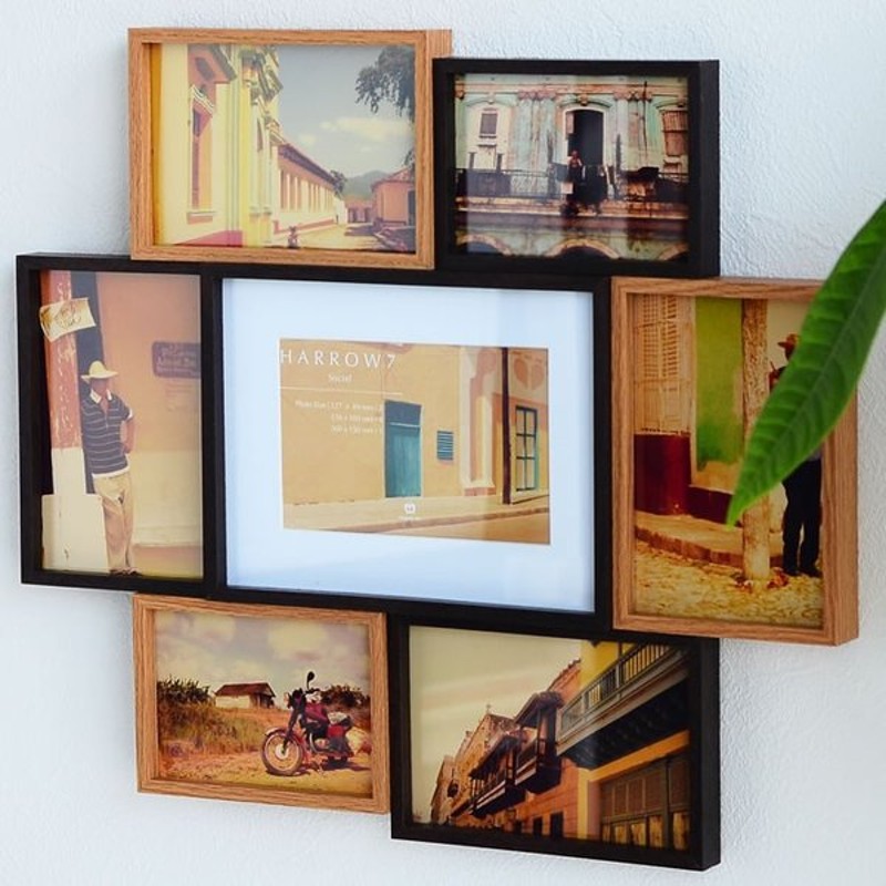 フォトフレーム ハロウ7 ソーシャル 壁掛け 写真立て おしゃれ 木製 A5 