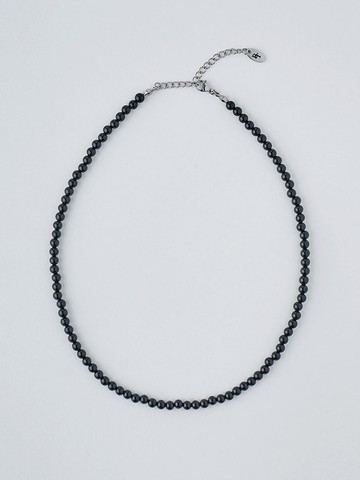 BT Natural Stone 4mm Glossy Necklace (01) [Onyx]