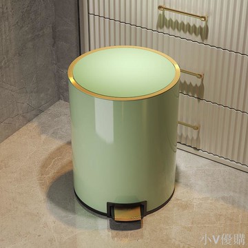輕奢垃圾桶家用不銹鋼帶蓋腳踏創意客廳臥室廚房衛生間廁所大容量