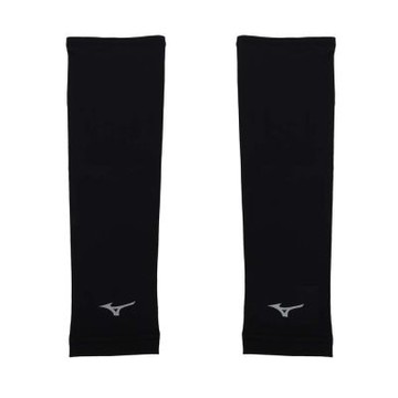 MIZUNO 袖套-台灣製 抗UV 反光 吸濕排汗 慢跑 自行車 單車 32TYDG0309 黑銀