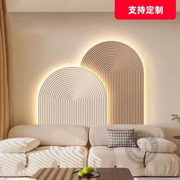 現代簡約客廳裝飾畫立體砂巖極簡沙發背景墻壁燈畫臥室莫蘭迪掛畫