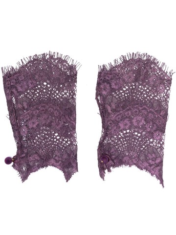 Parlor - fingerless lace gloves - women - Polyester - One Size - Purple