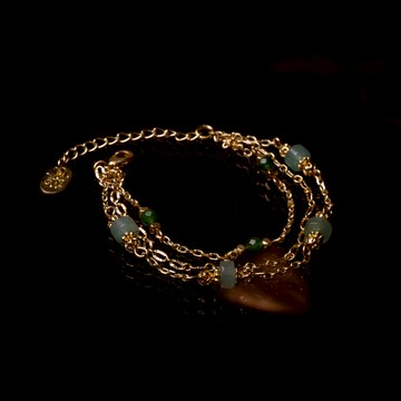 山｜碧玉東陵玉鏈條手鍊 B0006