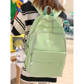 書包女生大學生韓版純色雙肩包可愛少女初中生高中背包中學大容量