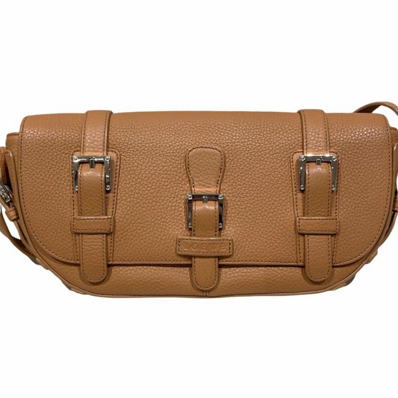 LOEWE ロエベ センダ ショルダーバッグ レザー シルバーカラー