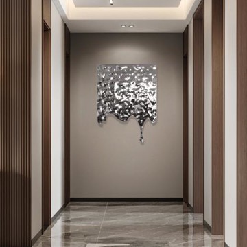 輕奢不銹鋼水波紋玄關過道墻面裝飾掛件床頭沙發背景墻工藝品壁飾