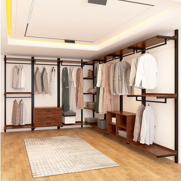 可到府安裝 可開發票 開放式衣櫃衣帽間金屬衣架鐵藝掛衣架置物架loft懸掛式臥室步入式