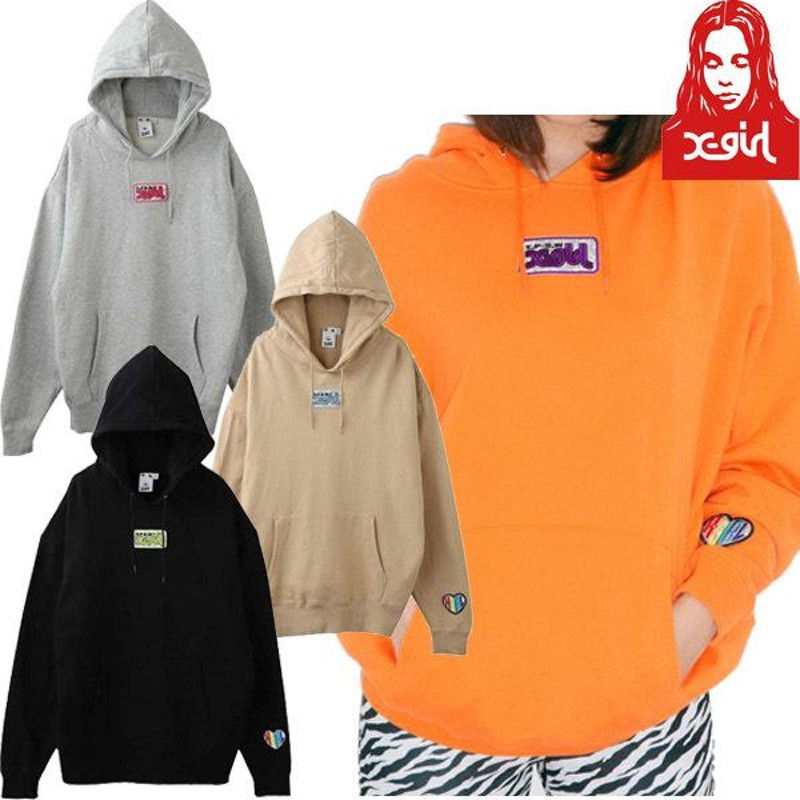 ☆セール SALE☆ エックスガール X-GIRL PRISM PATCH SWEAT HOODIE プリズム パッチ スウェット フーディー  パーカー ロゴ ハート 女の人 レディース 正規 | LINEブランドカタログ