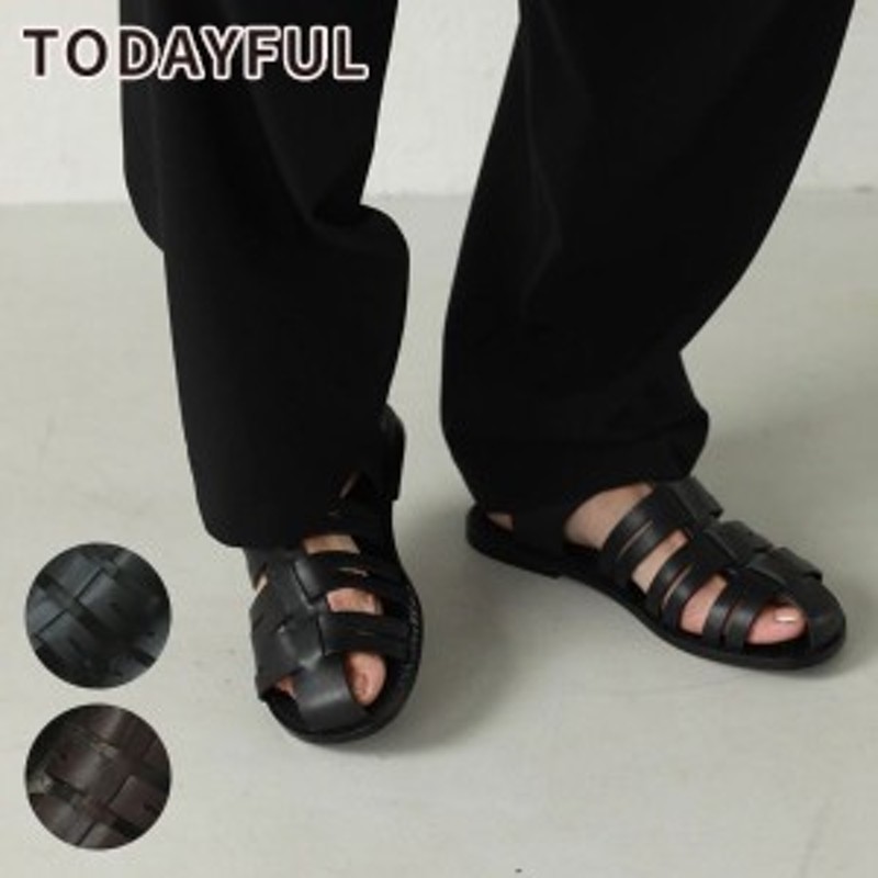 即納》 TODAYFUL トゥデイフル Leather Belt Sandals レザーベルト