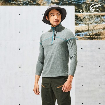 ADISI 男半門襟涼感智能纖維速乾長袖上衣AL2111136 (M-2XL) / 吸濕排汗 快乾 單向導濕 涼感 排汗衣