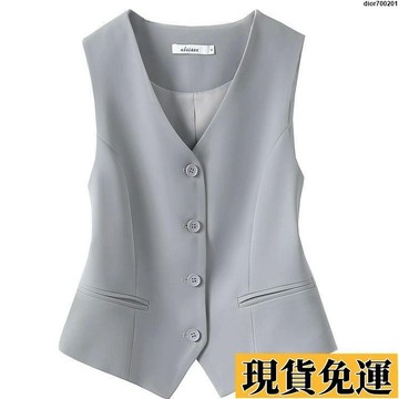 台灣限時熱賣 西裝馬甲女小背心春秋新款修身外搭疊穿女款坎肩短款馬夾夏季西裝馬甲 馬甲背心女 外搭馬夾 西裝背心 無袖西裝