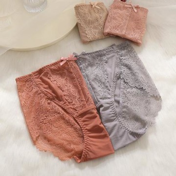 法式高品質蕾絲內褲女 性感奢華時尚大碼中腰無痕三角褲胖mm200斤