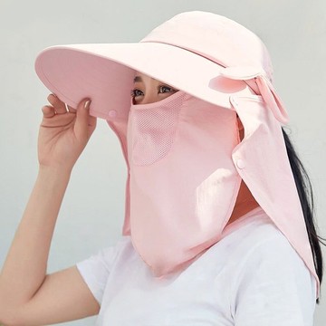 遮陽帽 面罩 可拆卸 漁夫帽 太陽帽 大帽檐 帽子女 大帽簷 防曬帽 外出帽 123