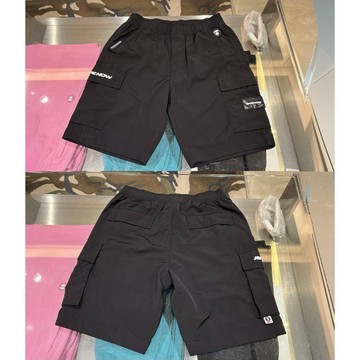 【 🐻熊熊愛上蘋果 】春夏最新款 AAPE 🐵經典猿顏膠牌小LOGO口袋工裝短褲 (現貨馬上出)