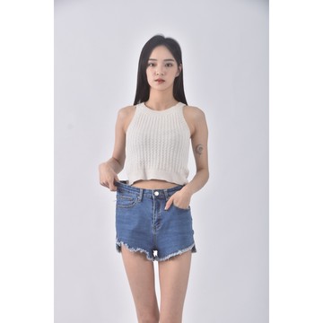 (S) my style高腰丹寧牛仔藍色短褲二手衣