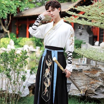 原創漢服男秋季套裝武俠中國風古裝俠客書生帥氣魏晉仙氣學生班服