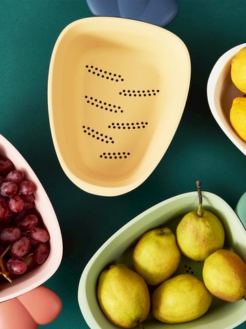 雙層可愛瀝水籃水果盤洗菜盆洗菜籃廚房家用客廳果籃洗水果菜籃子