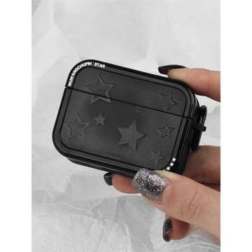 悟望初品 原創設計暗黑系五角星適用蘋果2022新款AirPods Pro三代簡約黑色1/2/4代無線藍牙耳機3代軟殼保護套