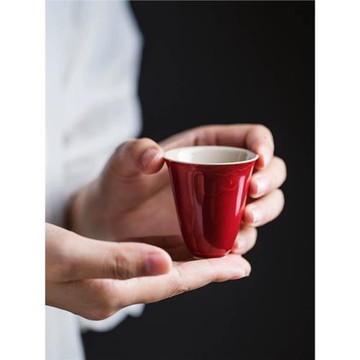 脂紅釉手工雕刻祥云茶杯功夫茶具主人杯聚香杯粗陶品茗杯40ml
