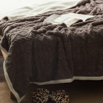 Carolan 塔芙絨x羊羔絨緹花雙層毯(多色任選)