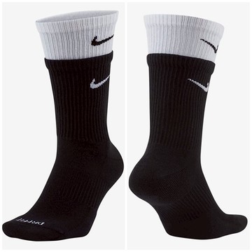 NIKE EVERYDAY PLUS CUSH CREW DD2795011 中筒襪 男女 雙層黑白【iSport愛運動