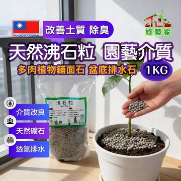 【綠藝家】天然沸石粒1公斤 介質改良透氣排水保肥 多肉草莓番茄觀葉水耕皆適用 盆底鋪面混土三