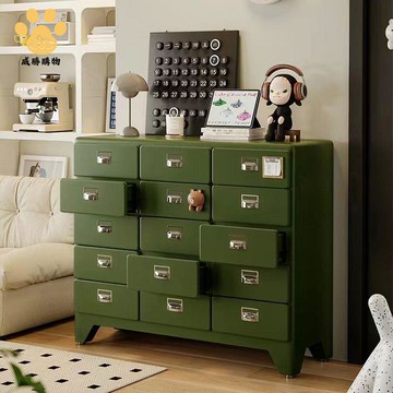 免運 開立發票 铁皮櫃 法式斗櫃 多功能抽屉床头櫃 工业风储物櫃 收纳櫃【WS9/28】