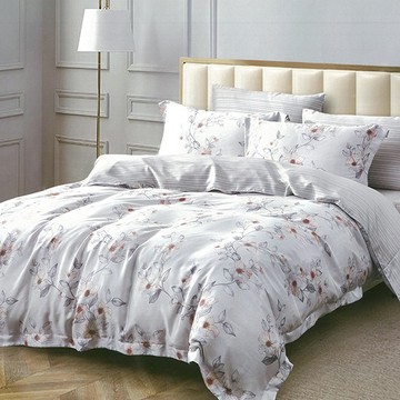 INDIAN 印地安 純天絲床包兩用被四件組  床包 + 兩用被 + 枕套2個  花澗意  雙人