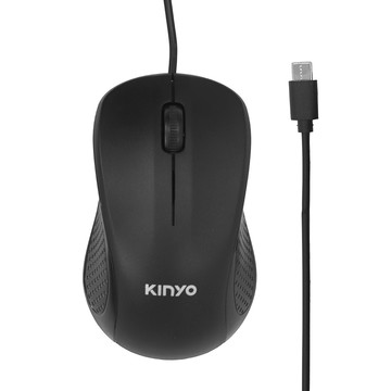 Kinyo Type-C有線光學滑鼠  黑色  KM-505B