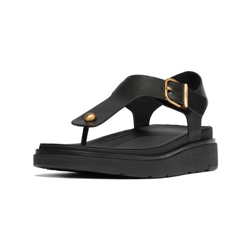 FitFlop GEN-FF 皮革後帶夾腳涼鞋-女(靚黑色)