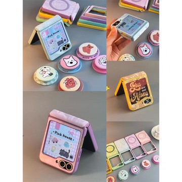 適用新款三星Galxy ZFlip6/5手機殼磁吸鉸鏈三星w25 flip折疊屏w24 flip全包防摔手機套中軸保護