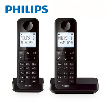 PHILIPS 大螢幕電量顯示1.7GHz數位子母機無線電話-D2702B